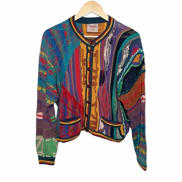 Cuggi vintage rainbow Roman Numerals 80’s cardigan - Picture 2 of 9